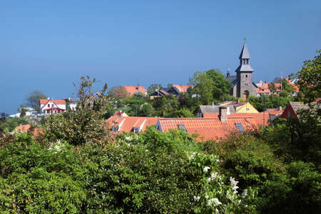 View of Gudhjem on Bornholm, Denmarkの写真素材