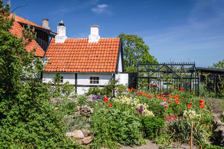 Idyllic half-timbered house in Melsted on Bornholm  Denmarkのeditorial素材