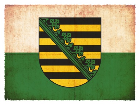 Flag of the German province Saxony created in grunge styleの写真素材