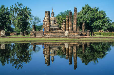 Buddhist temple ruin in Ayutthaya History Parc, Thailandの写真素材