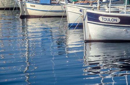 Small Boats in the harbor of Saint Tropez, Cote Azur, Franceのeditorial素材