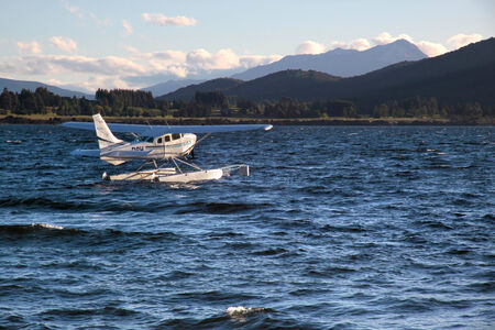 Flying boat on the Lake Te Anau, South island,  New Zealandのeditorial素材