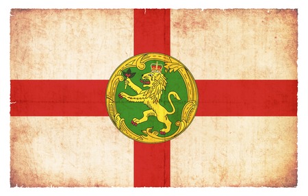 Flag of Alderney (Channel Islands, GB) created in grunge styleの写真素材