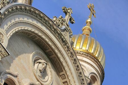 Russian Orthodox Church on the Neroberg hill in Wiesbaden, Hesse, Germanyの写真素材