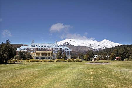 Chateau Tongariro in Tongariro National Park, Manawatu-Wanganui, New Zealandのeditorial素材