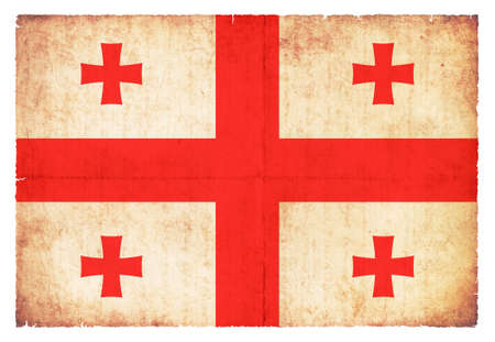 National Flag of Georgia created in grunge styleの写真素材