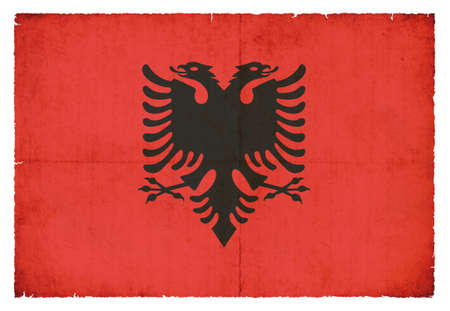 National Flag of Albania created in grunge styleの写真素材