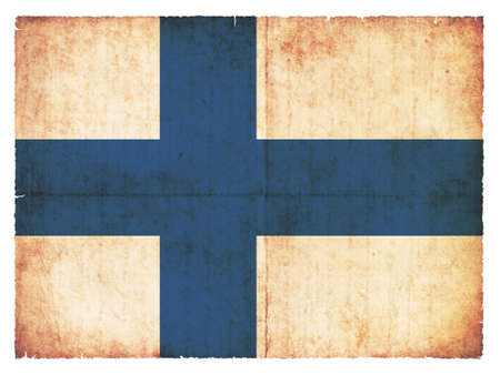 Flag of Finland created in grunge styleの写真素材