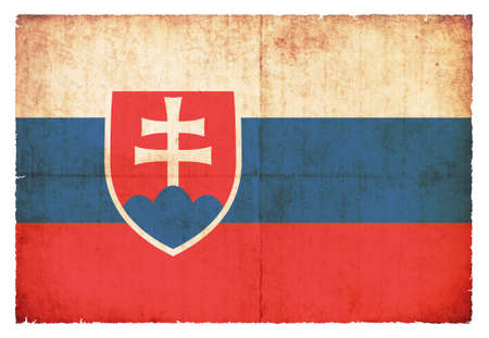 National Flag of Slovakia created in grunge styleの写真素材