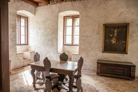 Historical Castle Hall in the castle Tures, Campo Tures, South Tyrol, Italyのeditorial素材