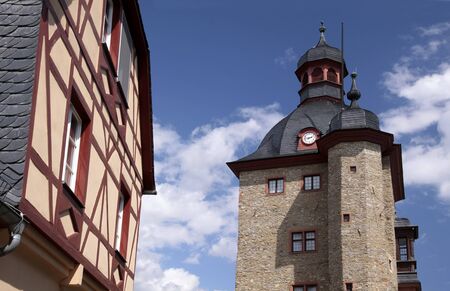 Residential tower of the Palace of Vollrads in Winkel, Rheingau, Hesse, Germany