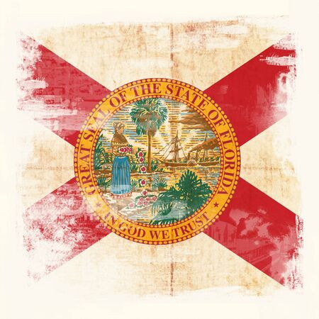 National Flag of Florida (USA) created in grunge styleの写真素材