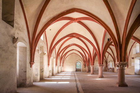 Great old vault in the Cistercian monastery Kiedrich, Rheingau, Hesse, Germanyのeditorial素材