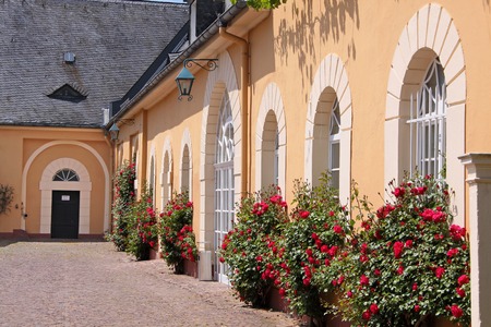 Courtyard of Palace of Johannisberg in the Rheingau, Hesse, Germanyのeditorial素材
