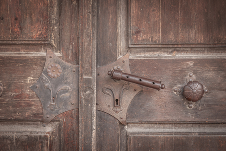 Old church portal at the church of Ahornach above the Tauferer Ahrntal, South Tyrol, Italyの写真素材