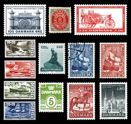 Various stamps from Denmark, mainly historicalの写真素材