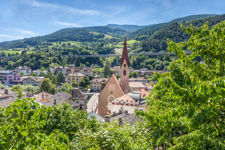 View on Klausen in the Eisack Valley, South Tyrol, Italyのeditorial素材