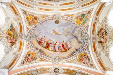 Parish Church of St. Peter in Villnoesstal, South Tyrol, Italyのeditorial素材