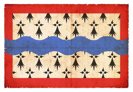 Flag of the French Departement Haute-Vienne created in grunge styleの写真素材