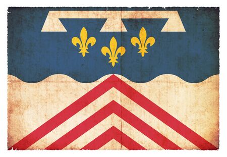 Flag of the French Departement Eure-et-Loir created in grunge styleの写真素材