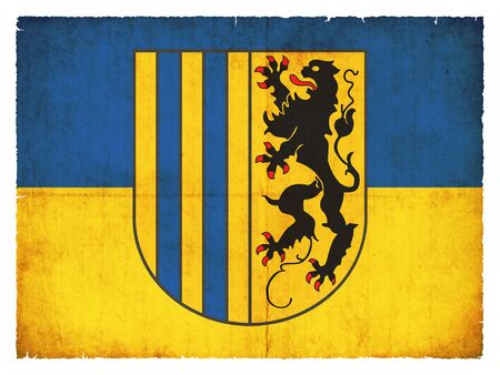 Flag of the German town Chemnitz (Saxony, Germany) created in grunge styleの写真素材