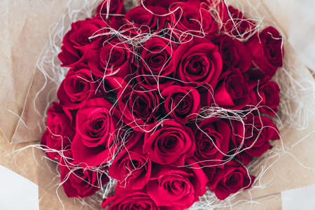 Bouquet of roses close up. Background.の写真素材