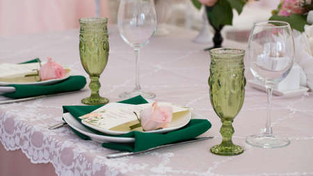 Romantic dinning setting with rose