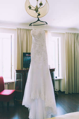Luxury wedding dress ready for brideの写真素材