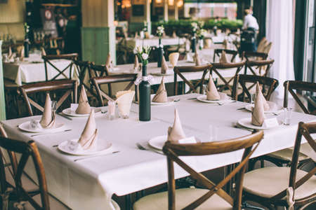 Table set for wedding or event partyの写真素材