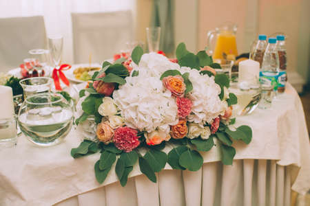 Table set for wedding or event partyの写真素材