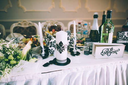 Table set for wedding or event partyの写真素材