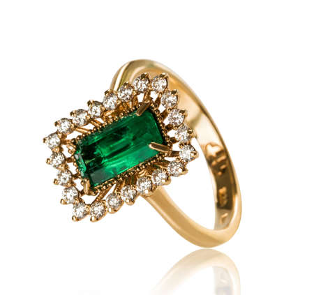 Jewellery ring isolated on a white backgroundの写真素材