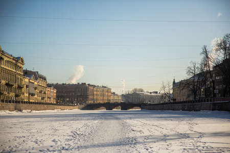 Saint Petersburg winter cityscapeの写真素材