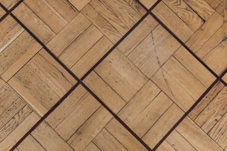 Brown and textured old wooden floor textureの写真素材