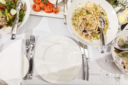 Table Dressed Up For Wedding Receptionの写真素材