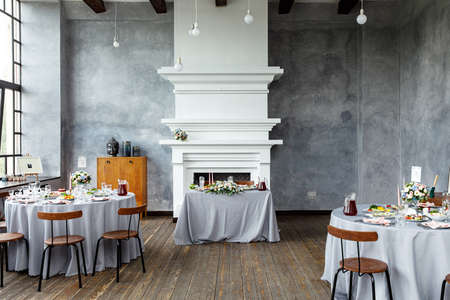 Table decorations for holidays and wedding dinner. Table set for holiday, event, party or wedding...