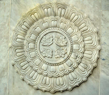Round Buddhist lotus patternsの写真素材