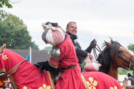 WENAU, GERMANY, AUGUST 01, 2010 - Tournament on a medieval showのeditorial素材