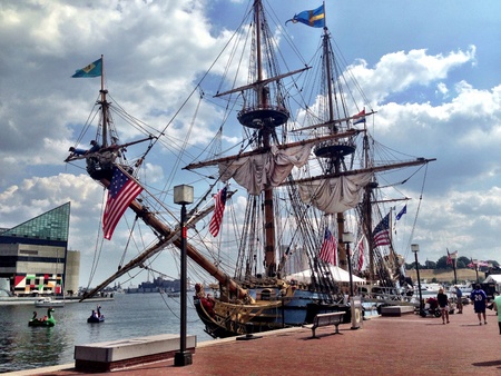 The U.S.S. Kalmar Nyckel at Baltimore's Inner Harborの素材