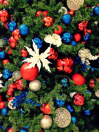 A Christmas tree with ornamentsの素材