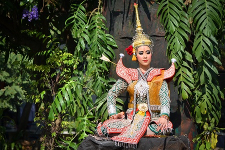 khon show in a drama ramayana of thailand southeast asiaの写真素材