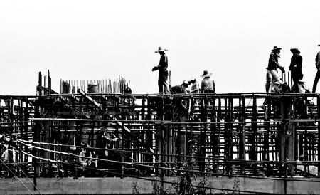 silhouette labor working constructのeditorial素材