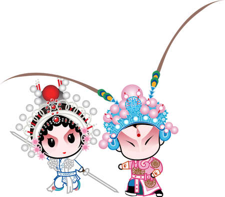 a couple has Chinese gongfuのイラスト素材