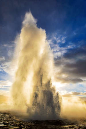The Great Geysir at its eruption の写真素材