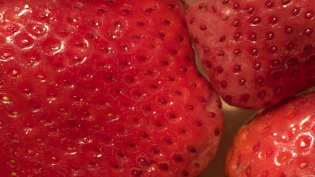 Texture of strawberries seen close upの写真素材