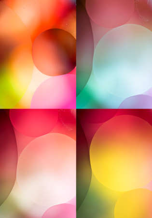 Collage of 4 Multi colored backgrounds with circles