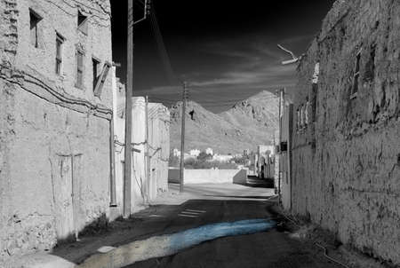 Delerict old earthen houses in ruinの写真素材