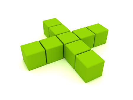 3D green cross