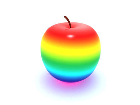 Rainbow appleの写真素材