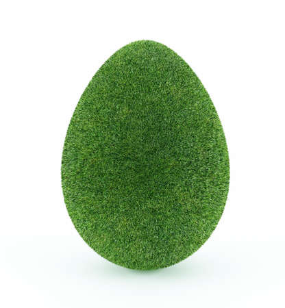 Easter egg covered in grass